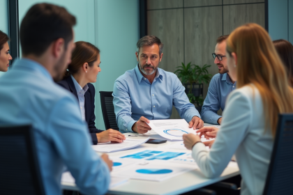 Auditeur energie en réunion avec professionnels