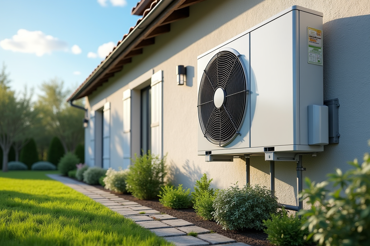 Pompe à chaleur écologique installée sur maison française