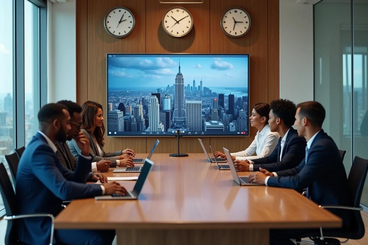 Groupe de professionnels malgaches en visioconference