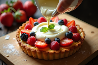 Tarte aux fruits fraîche avec crème d'amande maison